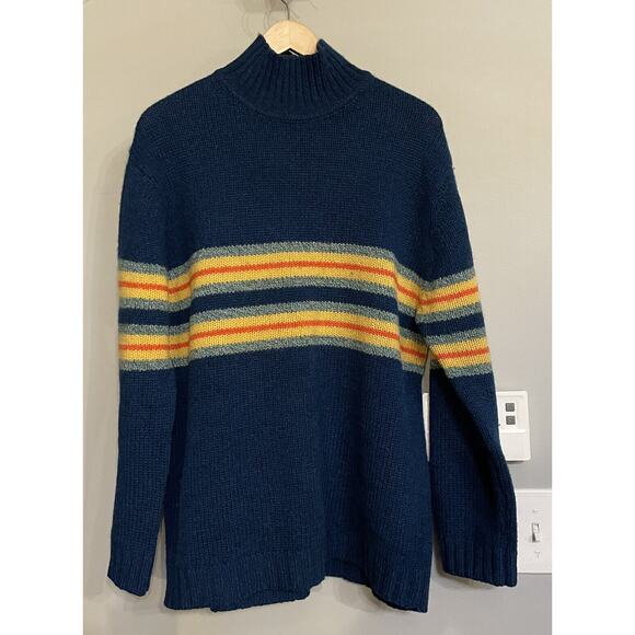 Old Navy Sweater Wool‎ Colorblock Stripe Long Sleeve Pullover Womens L - Picture 1 of 6